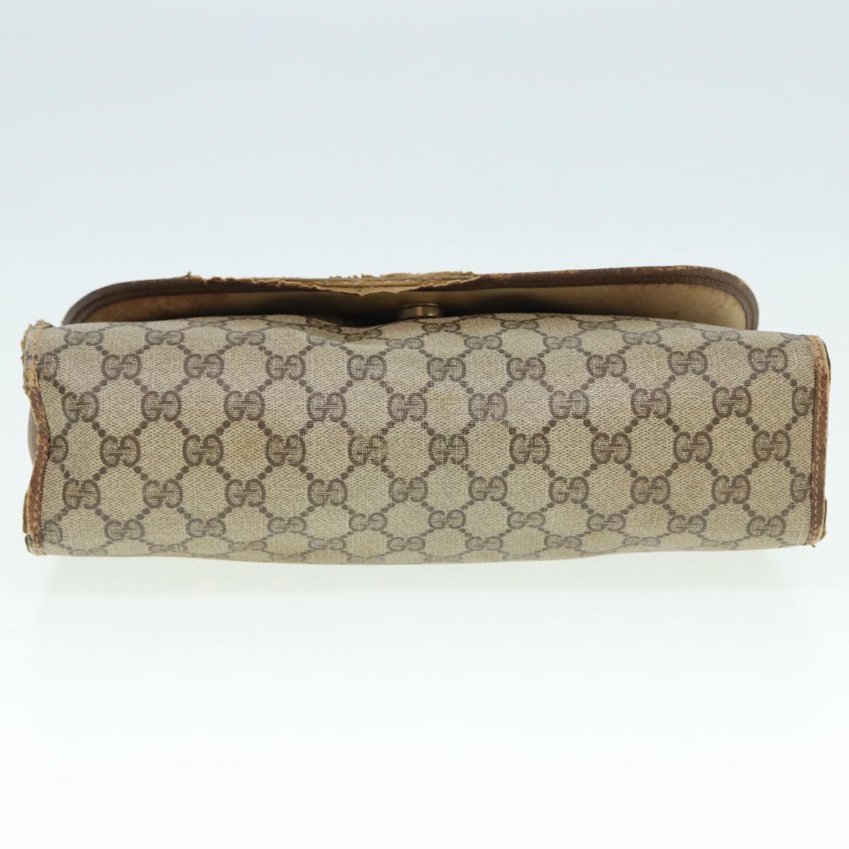 GUCCI GG Supreme Web Sherry Line Clutch Bag PVC Beige Red 89 01 031 89507