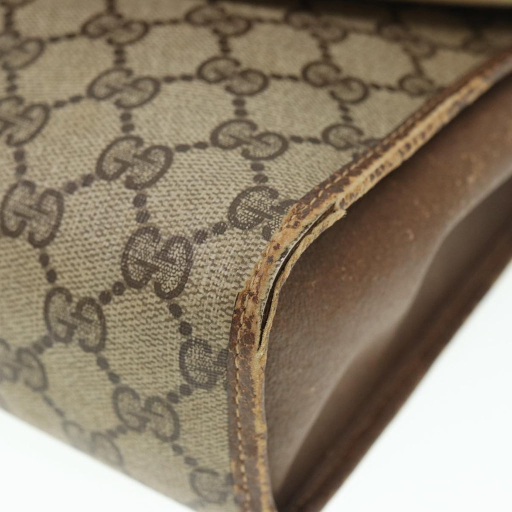 GUCCI GG Supreme Web Sherry Line Clutch Bag PVC Beige Red 89 01 031 89507