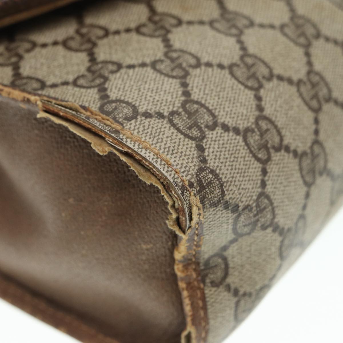 GUCCI GG Supreme Web Sherry Line Clutch Bag PVC Beige Red 89 01 031 89507