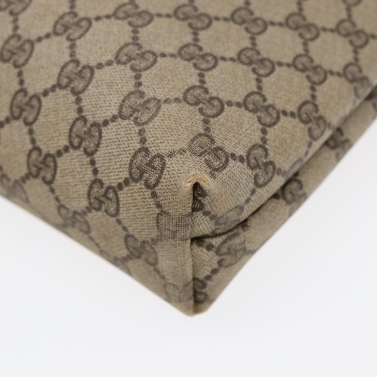 GUCCI GG Supreme Web Sherry Line Tote Bag PVC Beige 001 080 494 89539