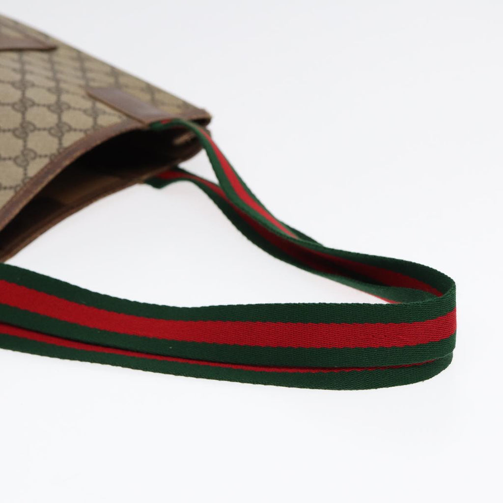 GUCCI GG Supreme Web Sherry Line Tote Bag PVC Beige 001 080 494 89539