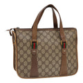 GUCCI GG Supreme Web Sherry Line Hand Bag PVC Beige Gold 41 02 039 89540