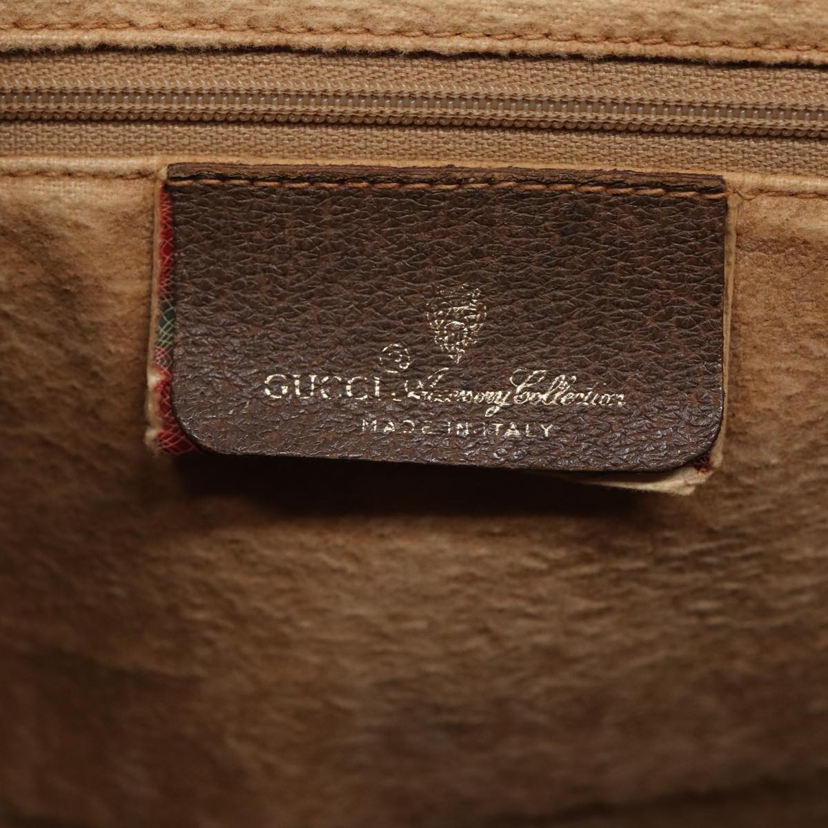 GUCCI GG Supreme Web Sherry Line Hand Bag PVC Beige Gold 41 02 039 89540