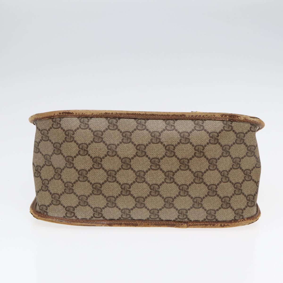 GUCCI GG Supreme Web Sherry Line Hand Bag PVC Beige Gold 41 02 039 89540