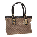 GUCCI GG Canvas Tote Bag Beige Brown gold 207285 89554