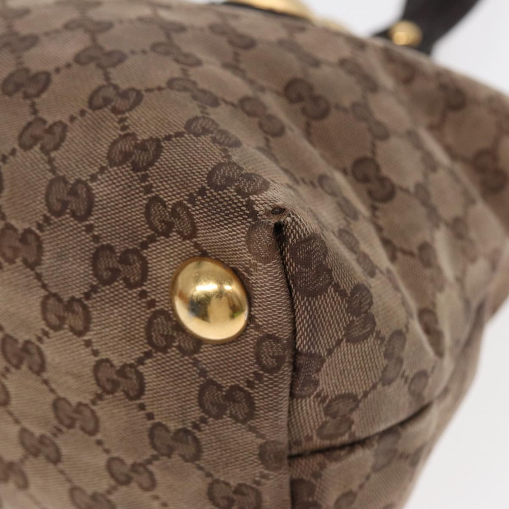 GUCCI GG Canvas Tote Bag Beige Brown gold 207285 89554