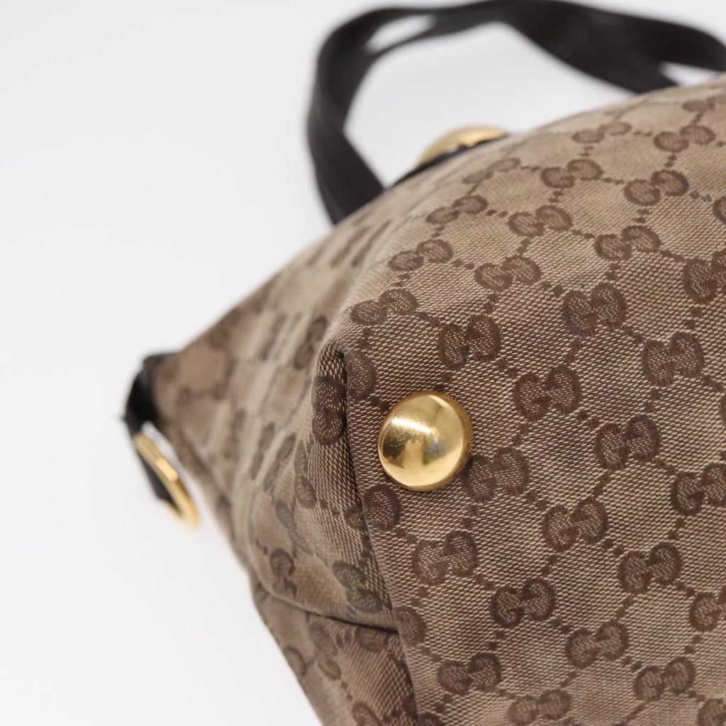 GUCCI GG Canvas Tote Bag Beige Brown gold 207285 89554