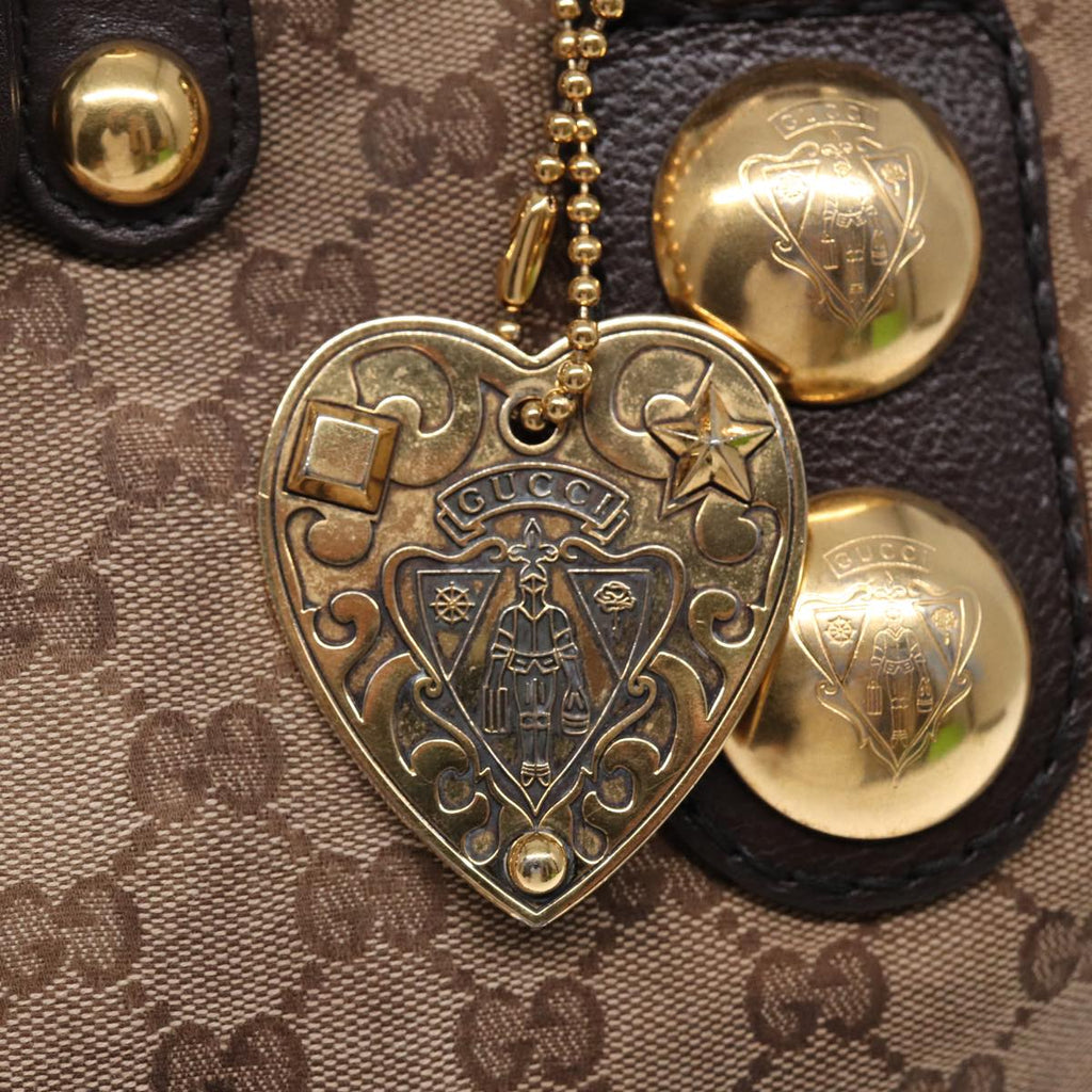 GUCCI GG Canvas Tote Bag Beige Brown gold 207285 89554