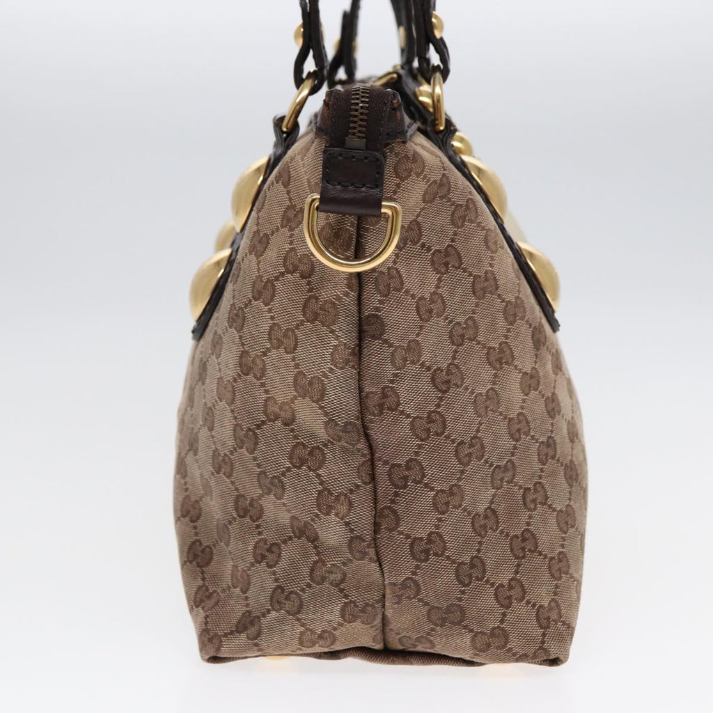GUCCI GG Canvas Tote Bag Beige Brown gold 207285 89554