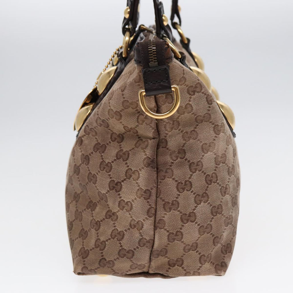 GUCCI GG Canvas Tote Bag Beige Brown gold 207285 89554