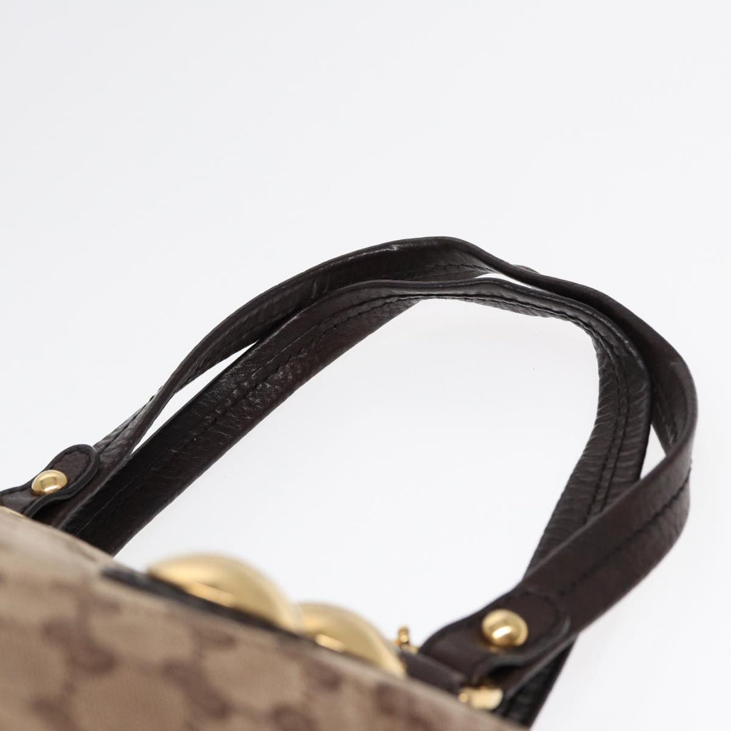 GUCCI GG Canvas Tote Bag Beige Brown gold 207285 89554