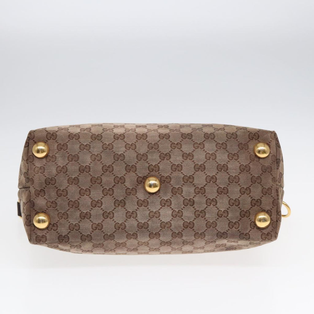GUCCI GG Canvas Tote Bag Beige Brown gold 207285 89554