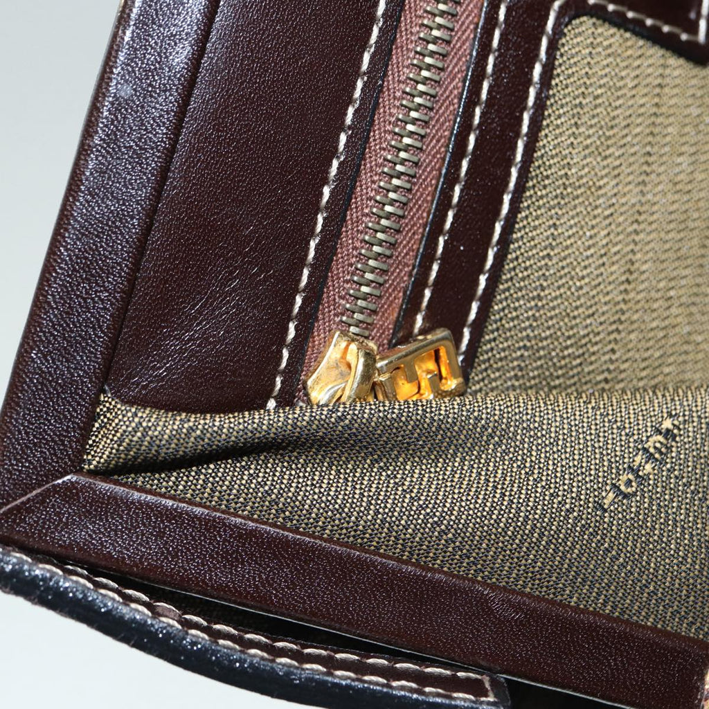 FENDI Zucca Canvas Mamma Baguette Shoulder Bag Gold Black Brown 89560