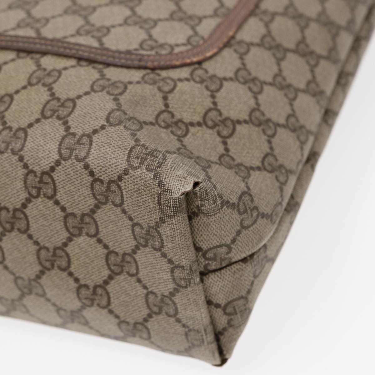 GUCCI GG Supreme Web Sherry Line Tote Bag PVC Beige Red 39 02 003 89562