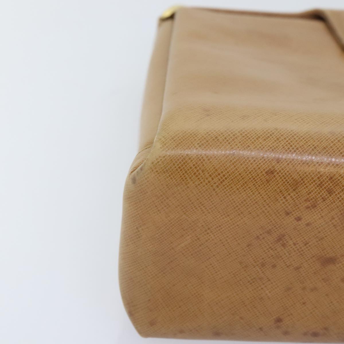 GUCCI Shoulder Bag Leather Beige Silver gold 89604