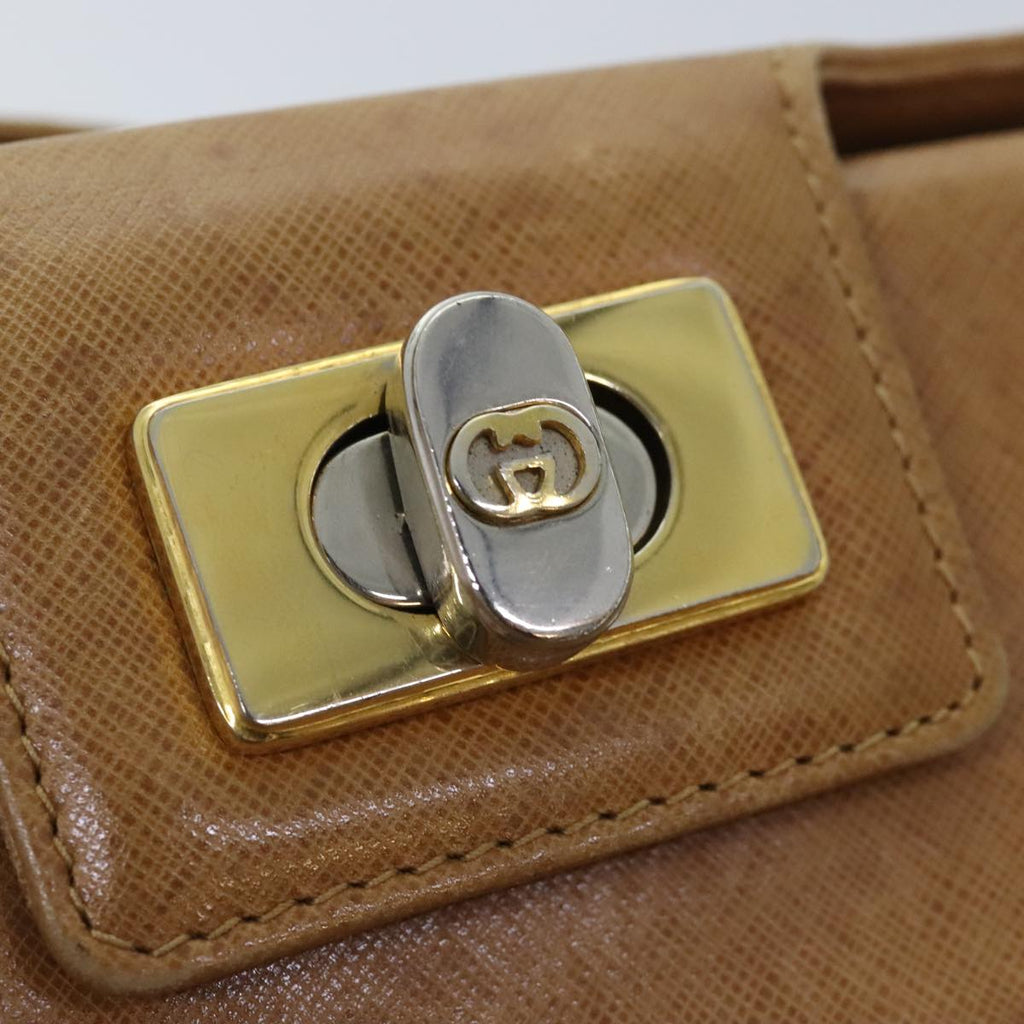 GUCCI Shoulder Bag Leather Beige Silver gold 89604