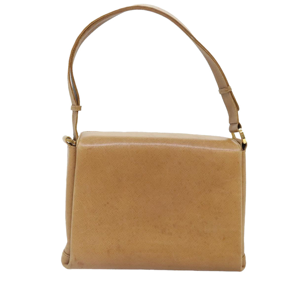 GUCCI Shoulder Bag Leather Beige Silver gold 89604