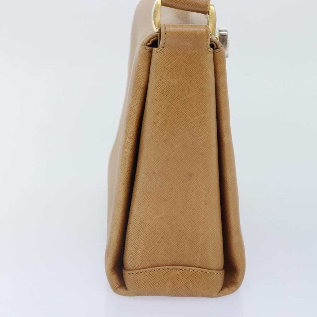 GUCCI Shoulder Bag Leather Beige Silver gold 89604