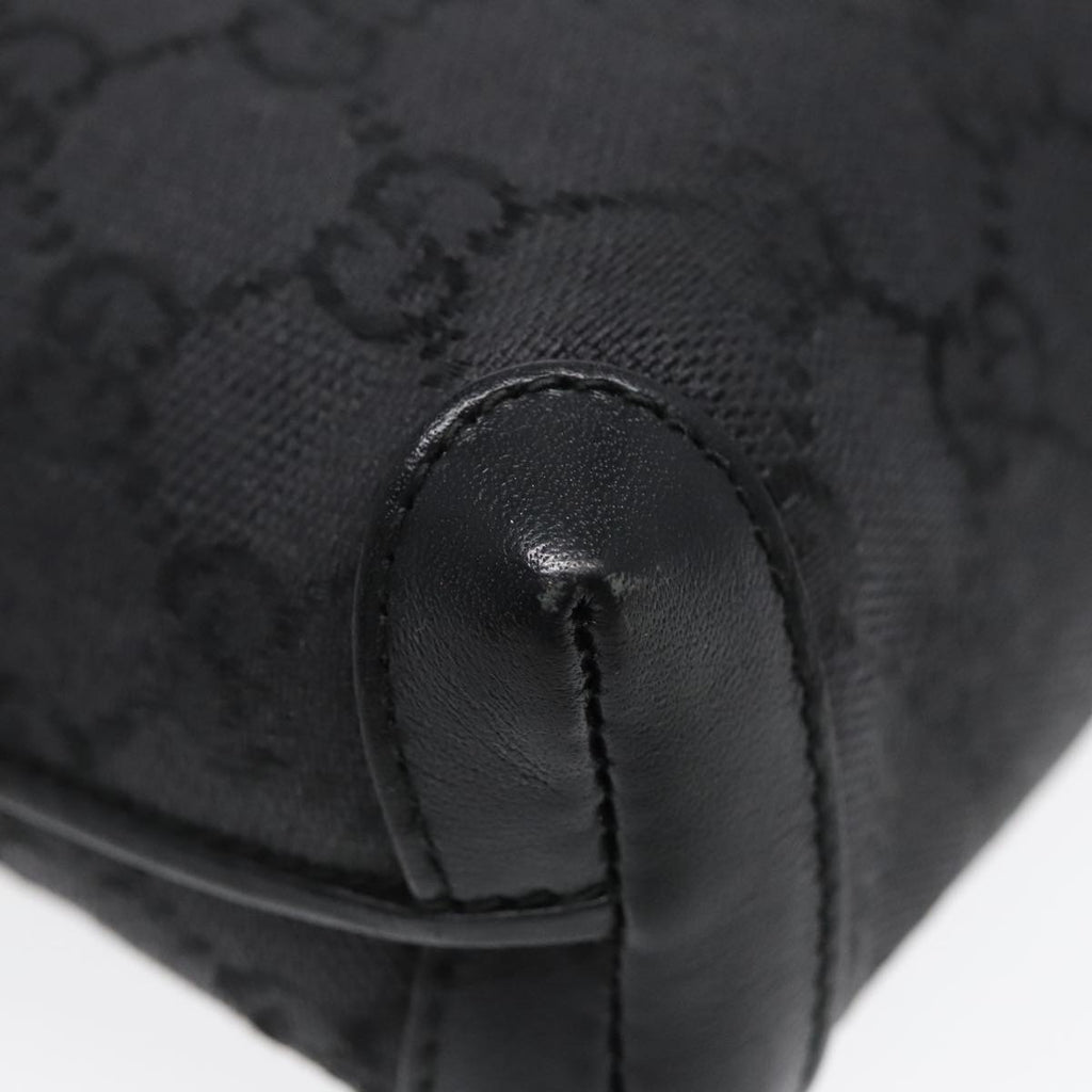 GUCCI GG Canvas Shoulder Bag Black Gold 007 115 4916 89607