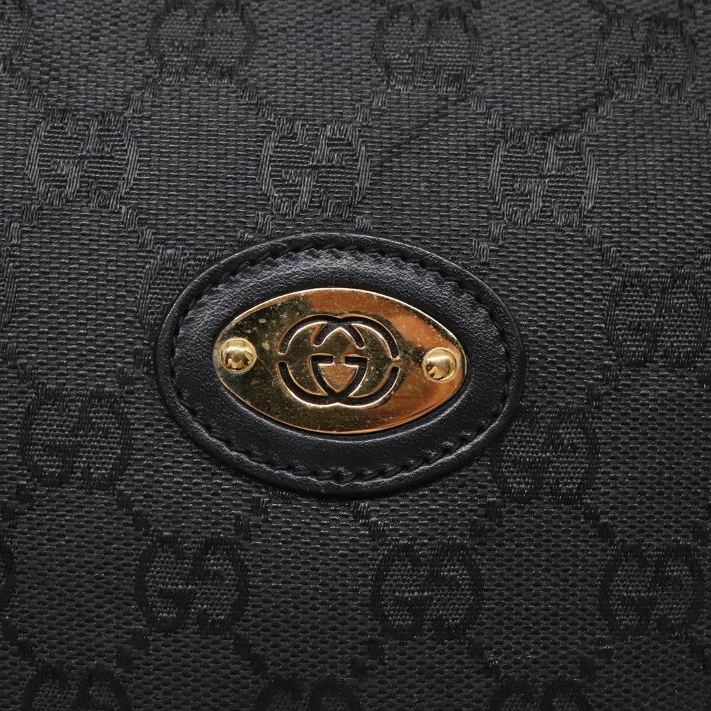 GUCCI GG Canvas Shoulder Bag Black Gold 007 115 4916 89607
