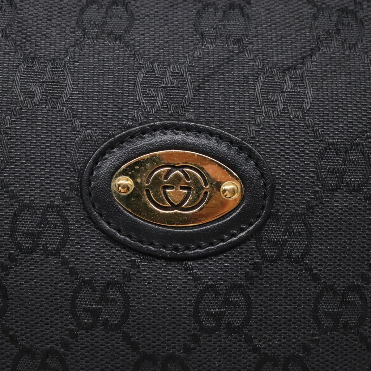 GUCCI GG Canvas Shoulder Bag Black Gold 007 115 4916 89607