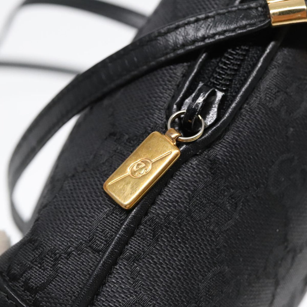 GUCCI GG Canvas Shoulder Bag Black Gold 007 115 4916 89607