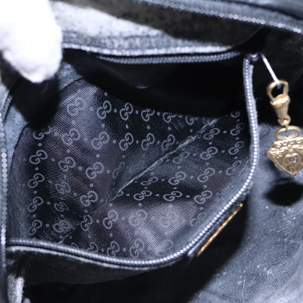 GUCCI GG Canvas Shoulder Bag Black Gold 007 115 4916 89607