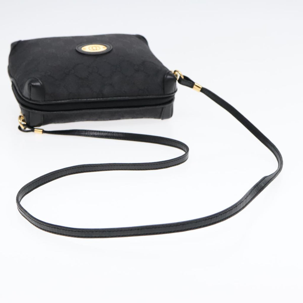 GUCCI GG Canvas Shoulder Bag Black Gold 007 115 4916 89607