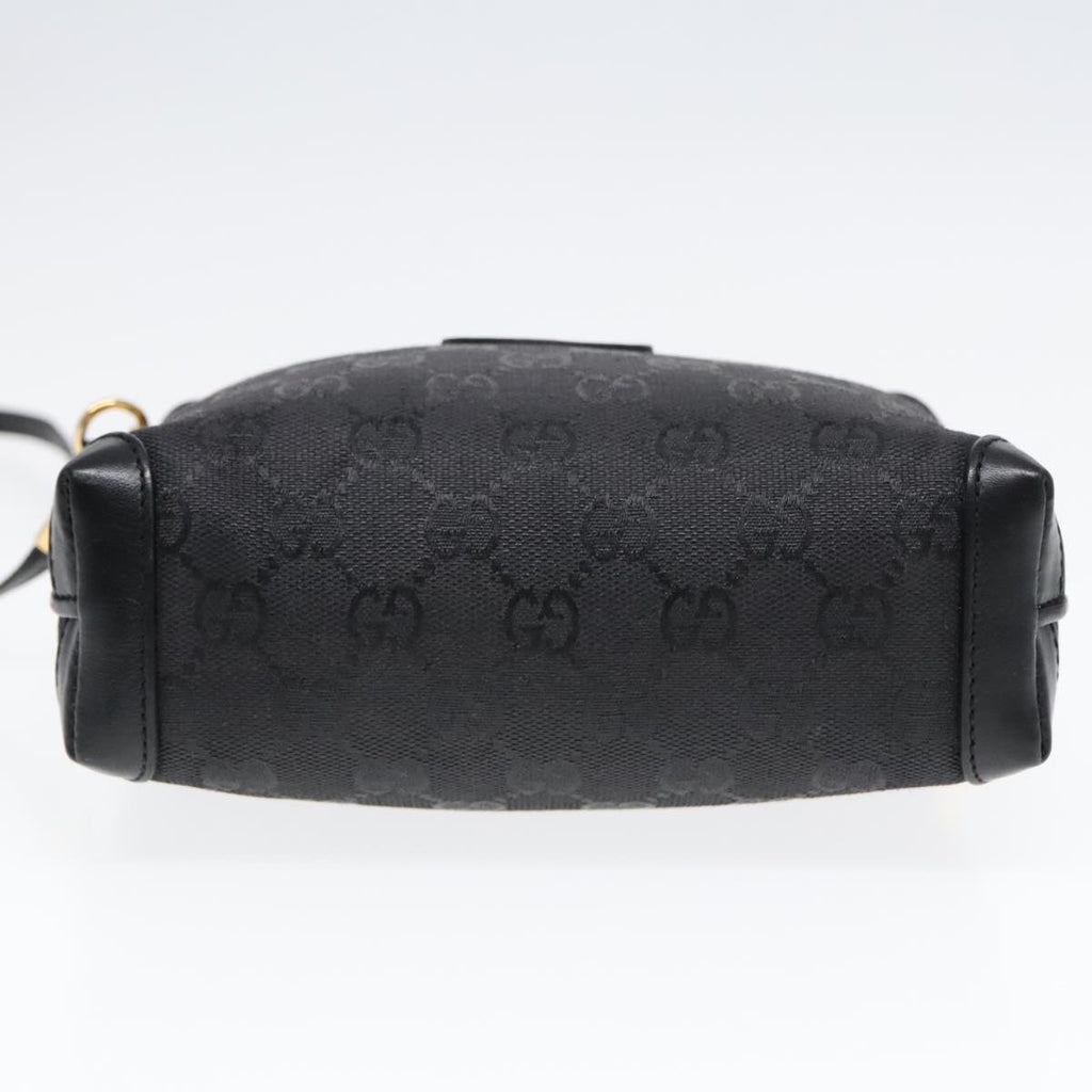 GUCCI GG Canvas Shoulder Bag Black Gold 007 115 4916 89607