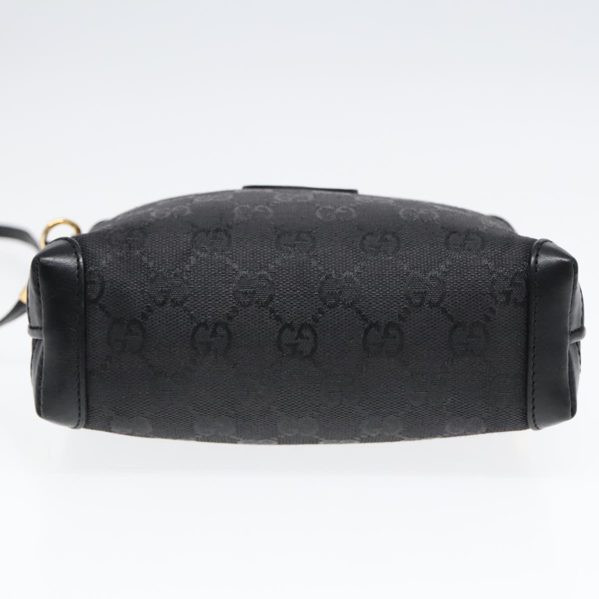 GUCCI GG Canvas Shoulder Bag Black Gold 007 115 4916 89607