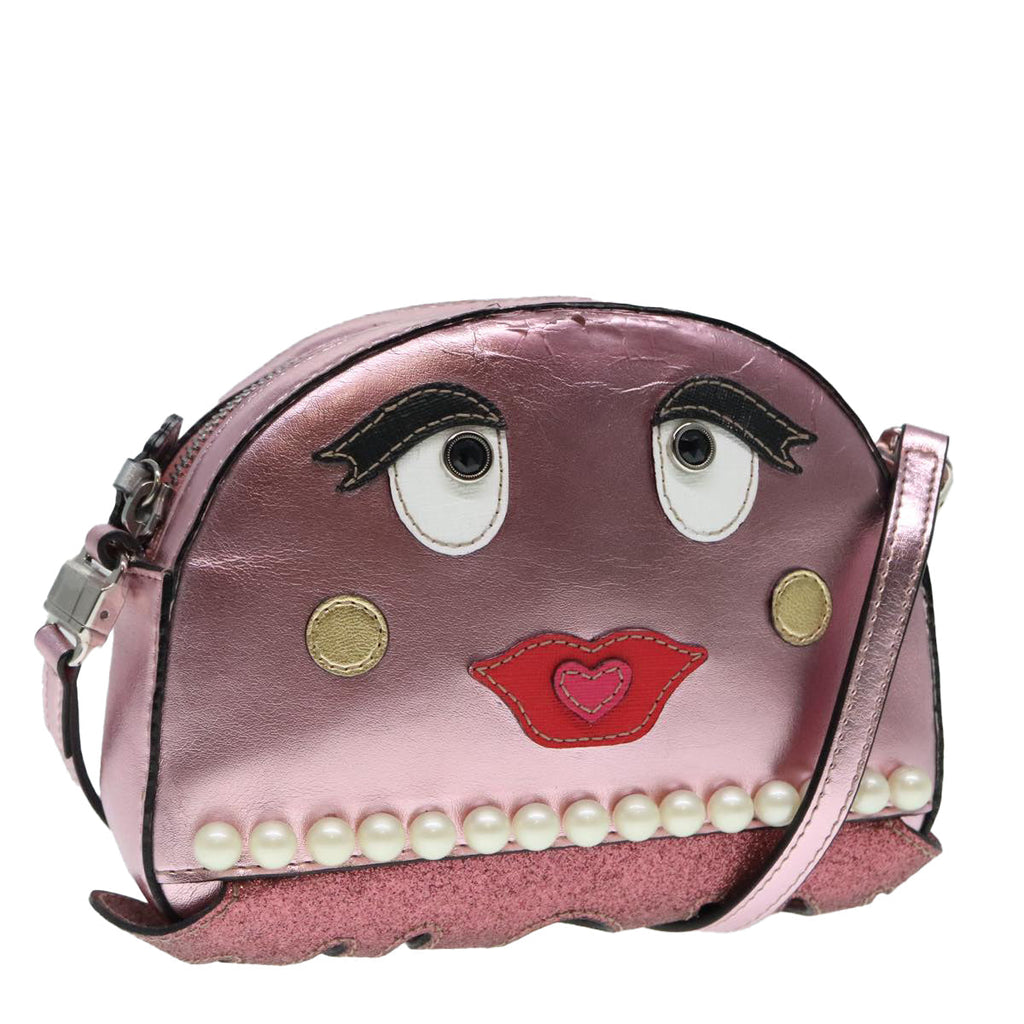 GUCCI Shoulder Bag Leather Pink Silver 550756 89608