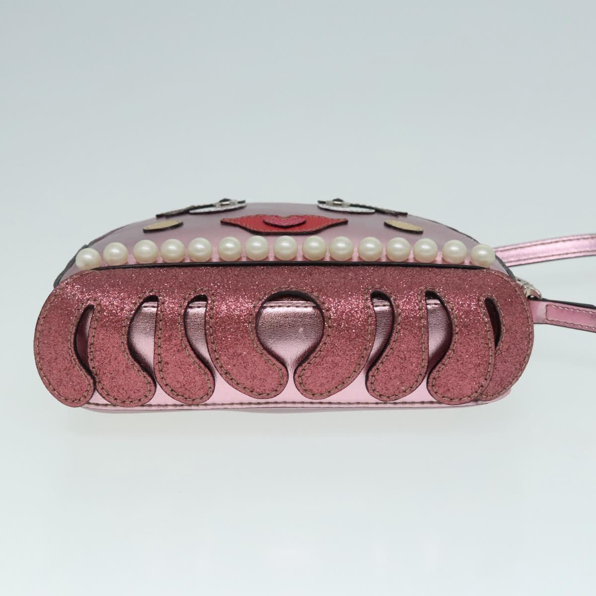 GUCCI Shoulder Bag Leather Pink Silver 550756 89608