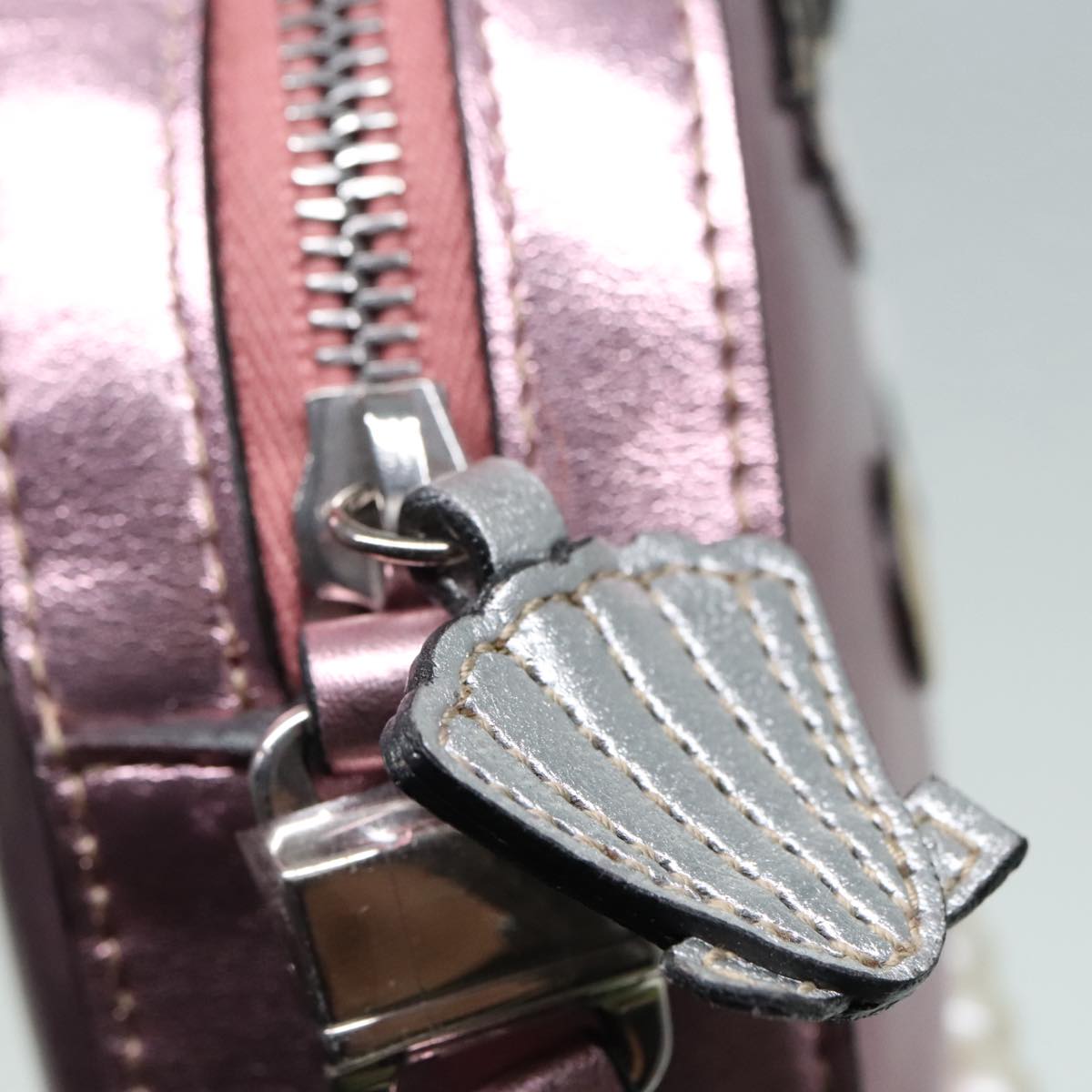 GUCCI Shoulder Bag Leather Pink Silver 550756 89608