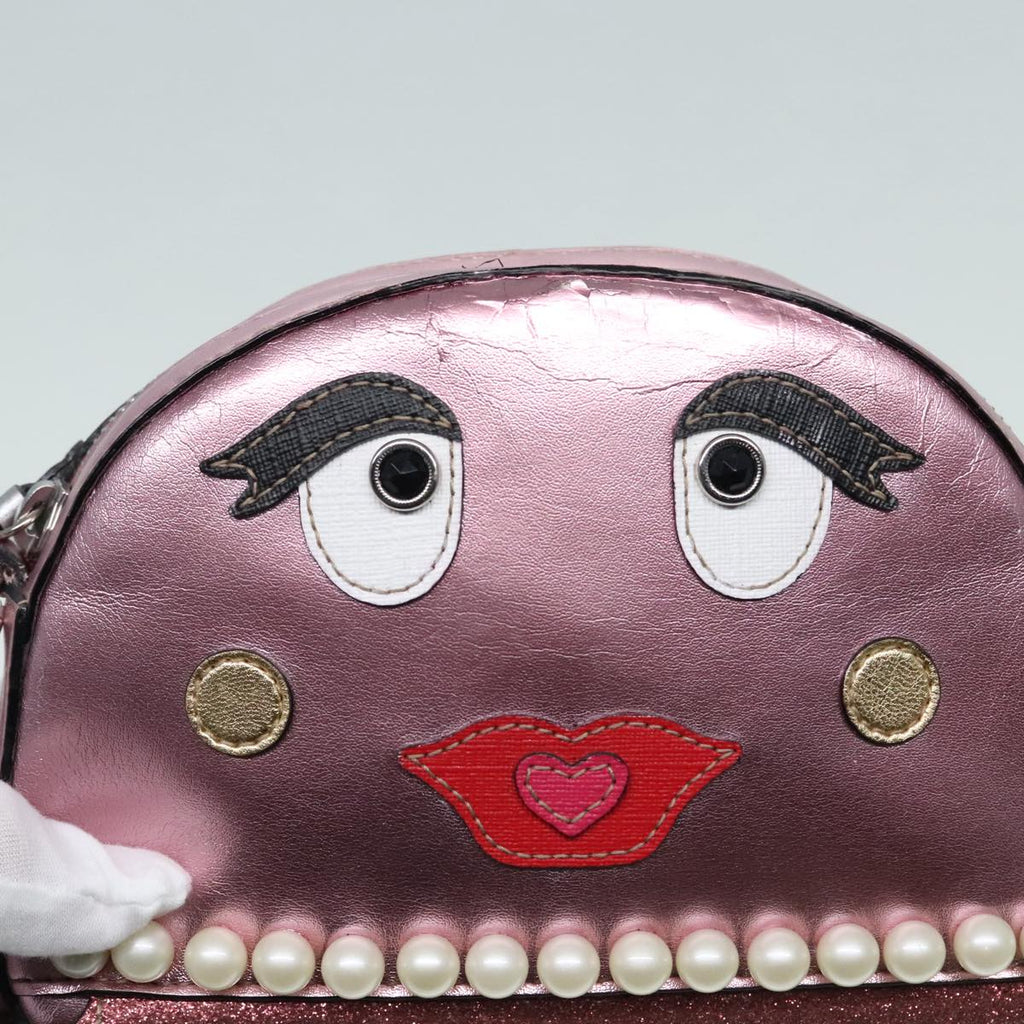 GUCCI Shoulder Bag Leather Pink Silver 550756 89608