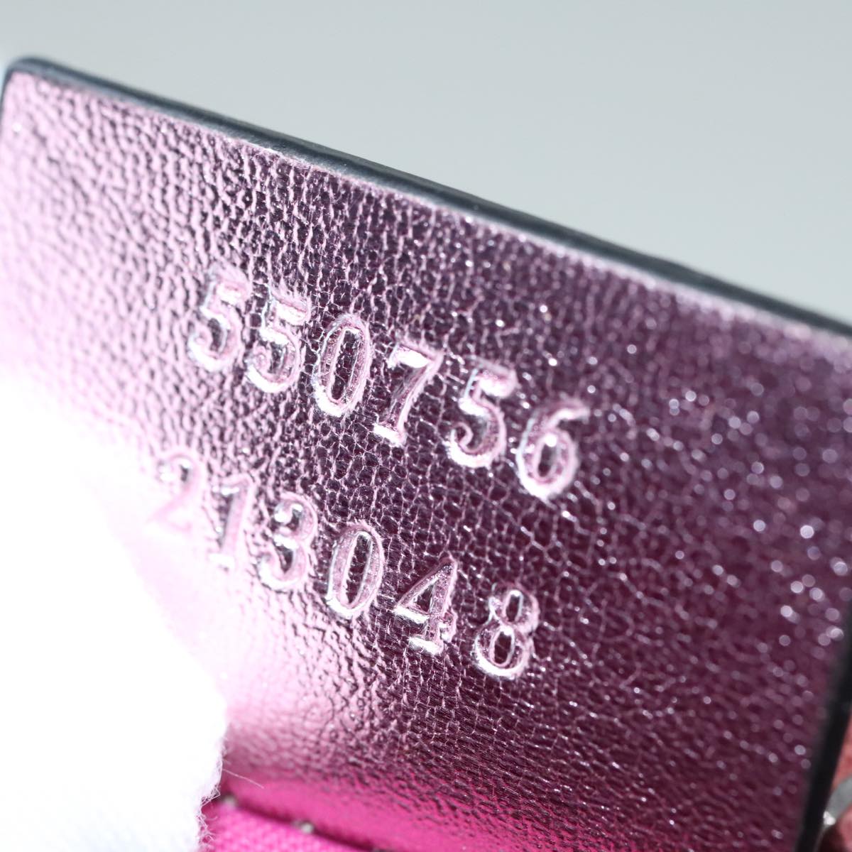 GUCCI Shoulder Bag Leather Pink Silver 550756 89608