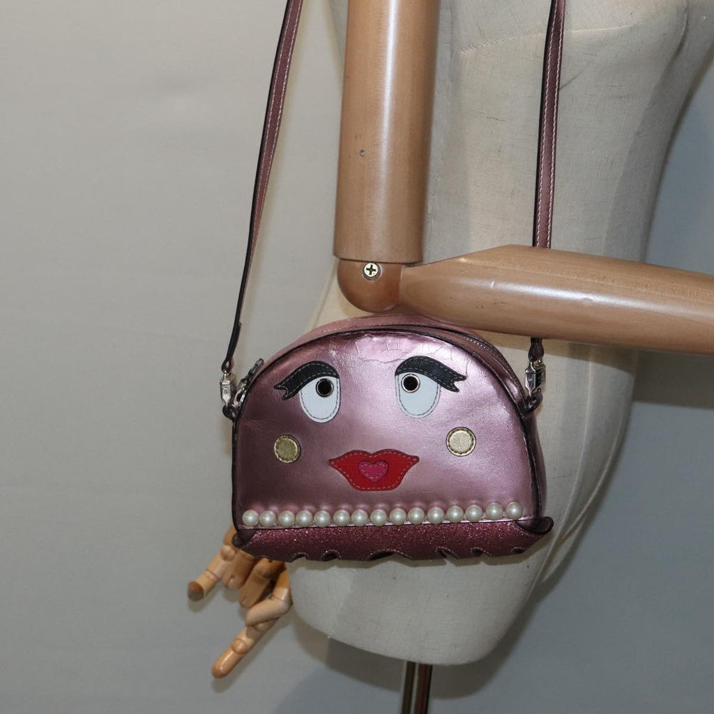 GUCCI Shoulder Bag Leather Pink Silver 550756 89608