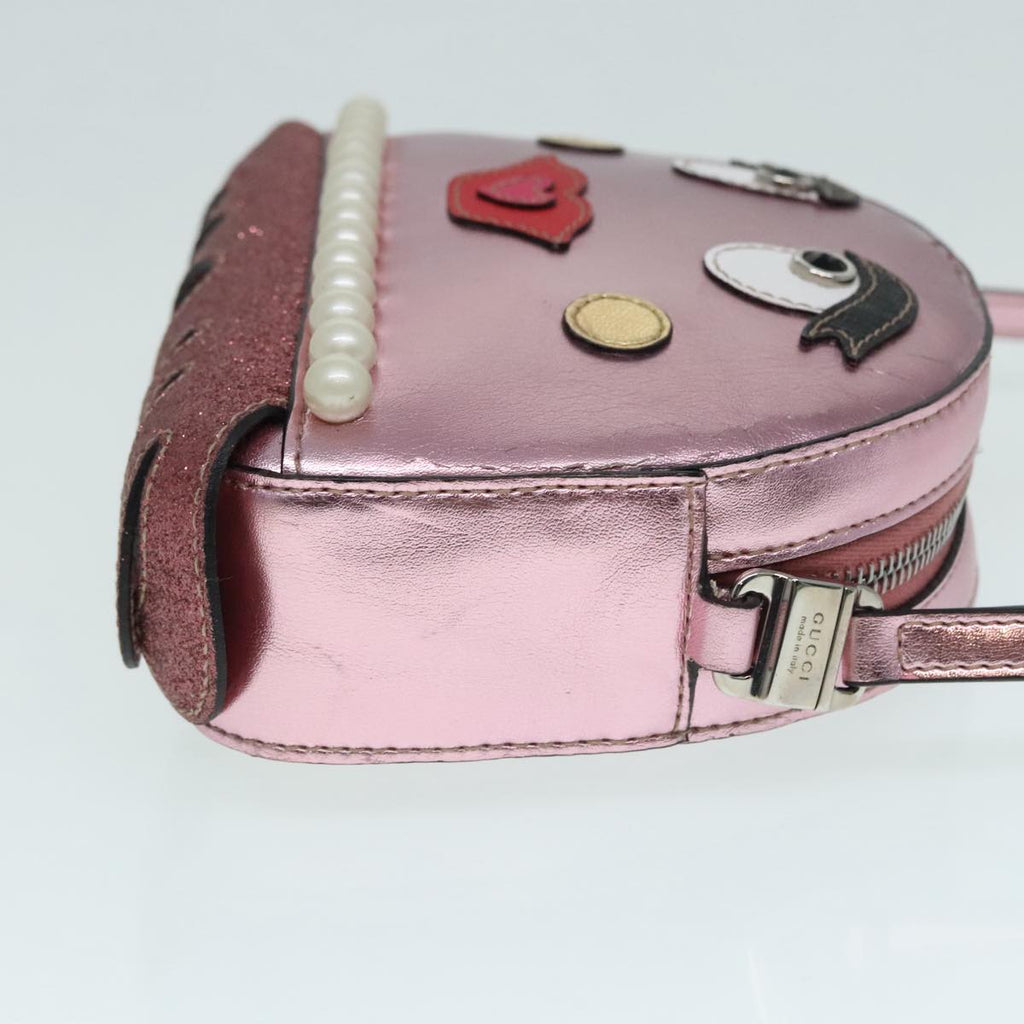 GUCCI Shoulder Bag Leather Pink Silver 550756 89608