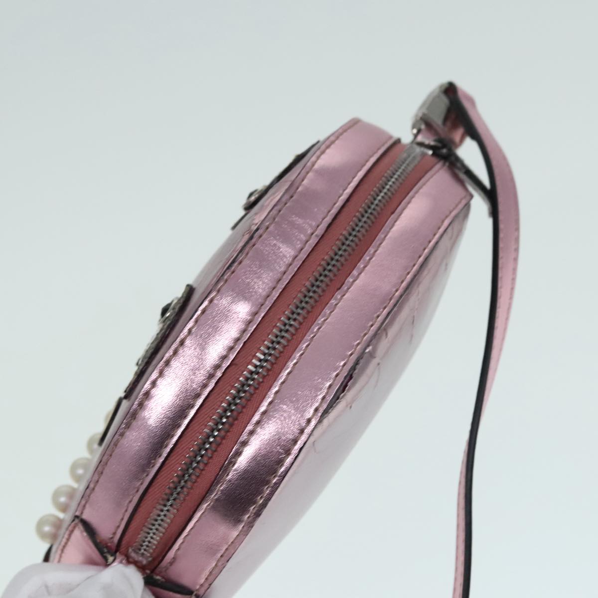GUCCI Shoulder Bag Leather Pink Silver 550756 89608