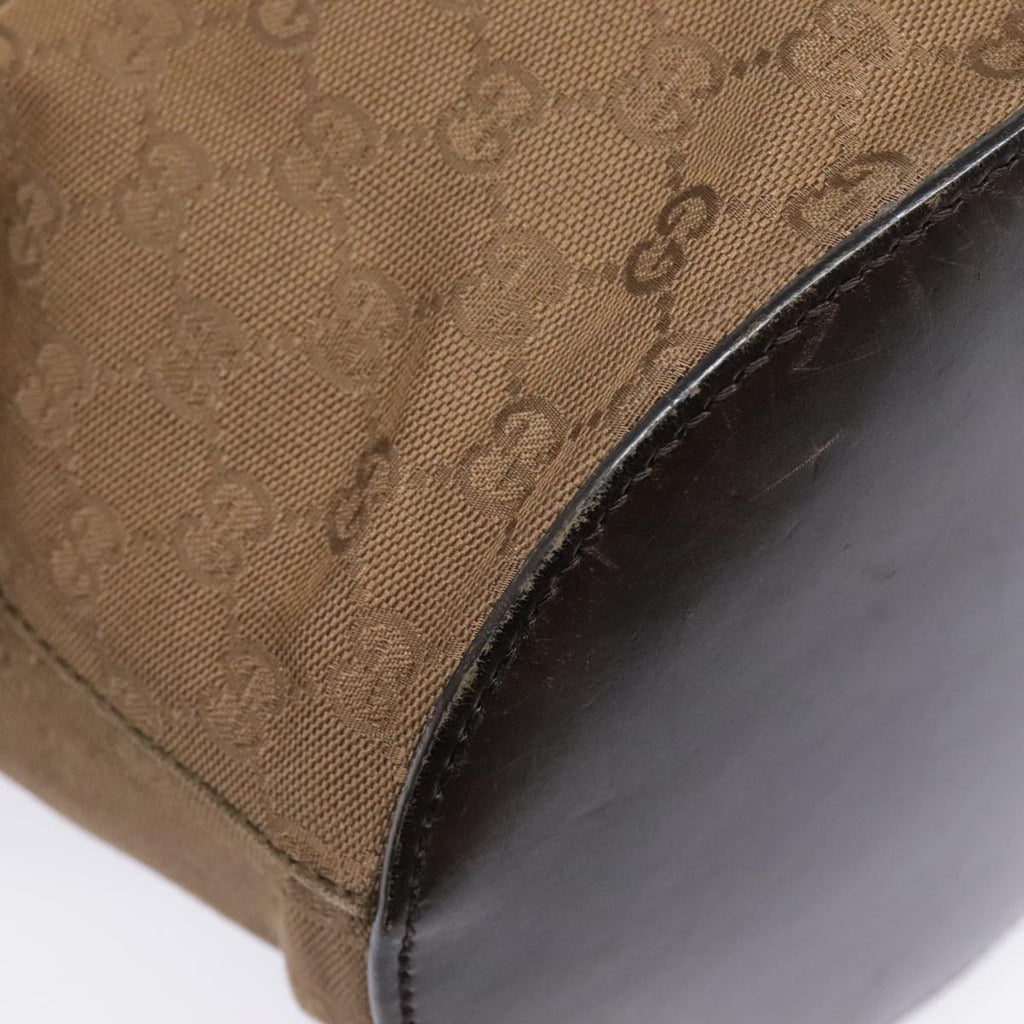 GUCCI GG Canvas Shoulder Bag Brown Silver 106240 89622