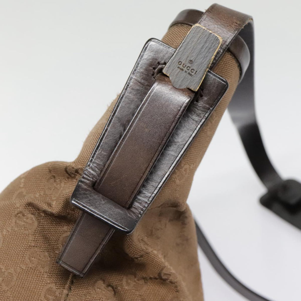 GUCCI GG Canvas Shoulder Bag Brown Silver 106240 89622