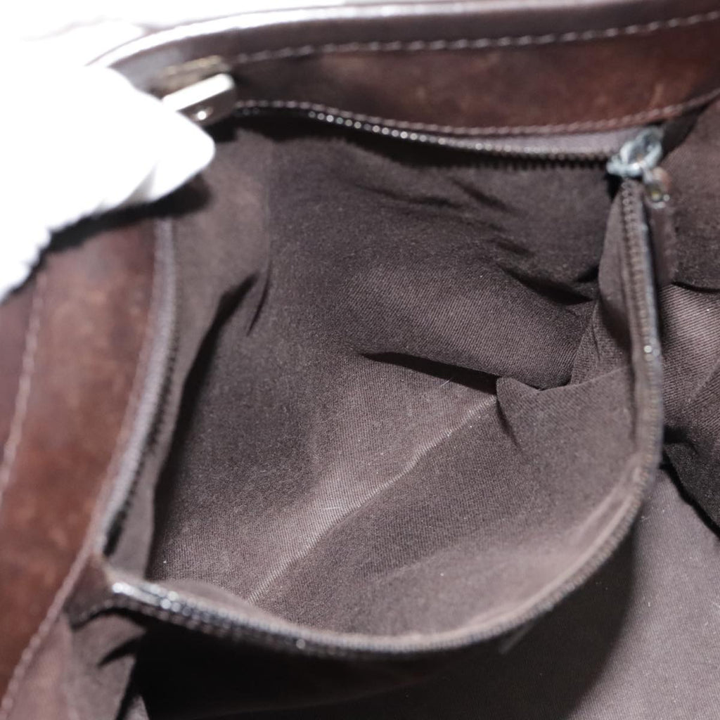 GUCCI GG Canvas Shoulder Bag Brown Silver 106240 89622