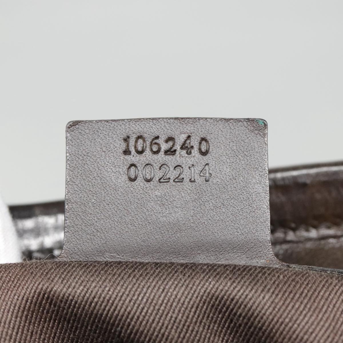 GUCCI GG Canvas Shoulder Bag Brown Silver 106240 89622