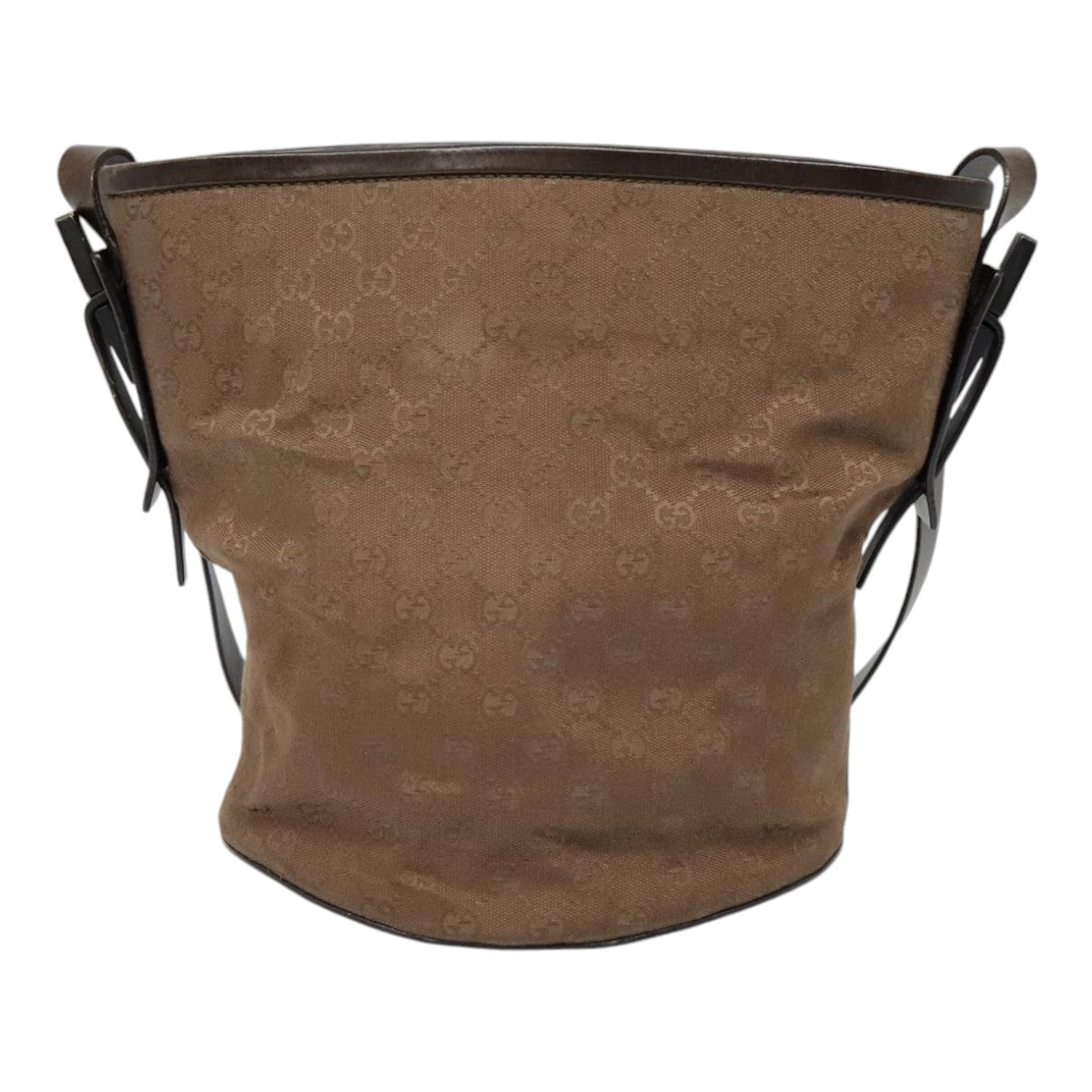 GUCCI GG Canvas Shoulder Bag Brown Silver 106240 89622