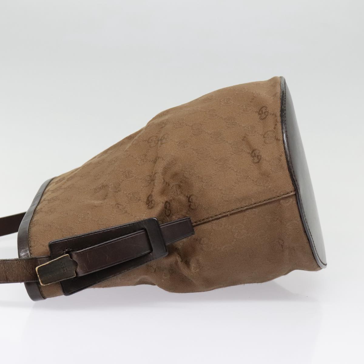 GUCCI GG Canvas Shoulder Bag Brown Silver 106240 89622
