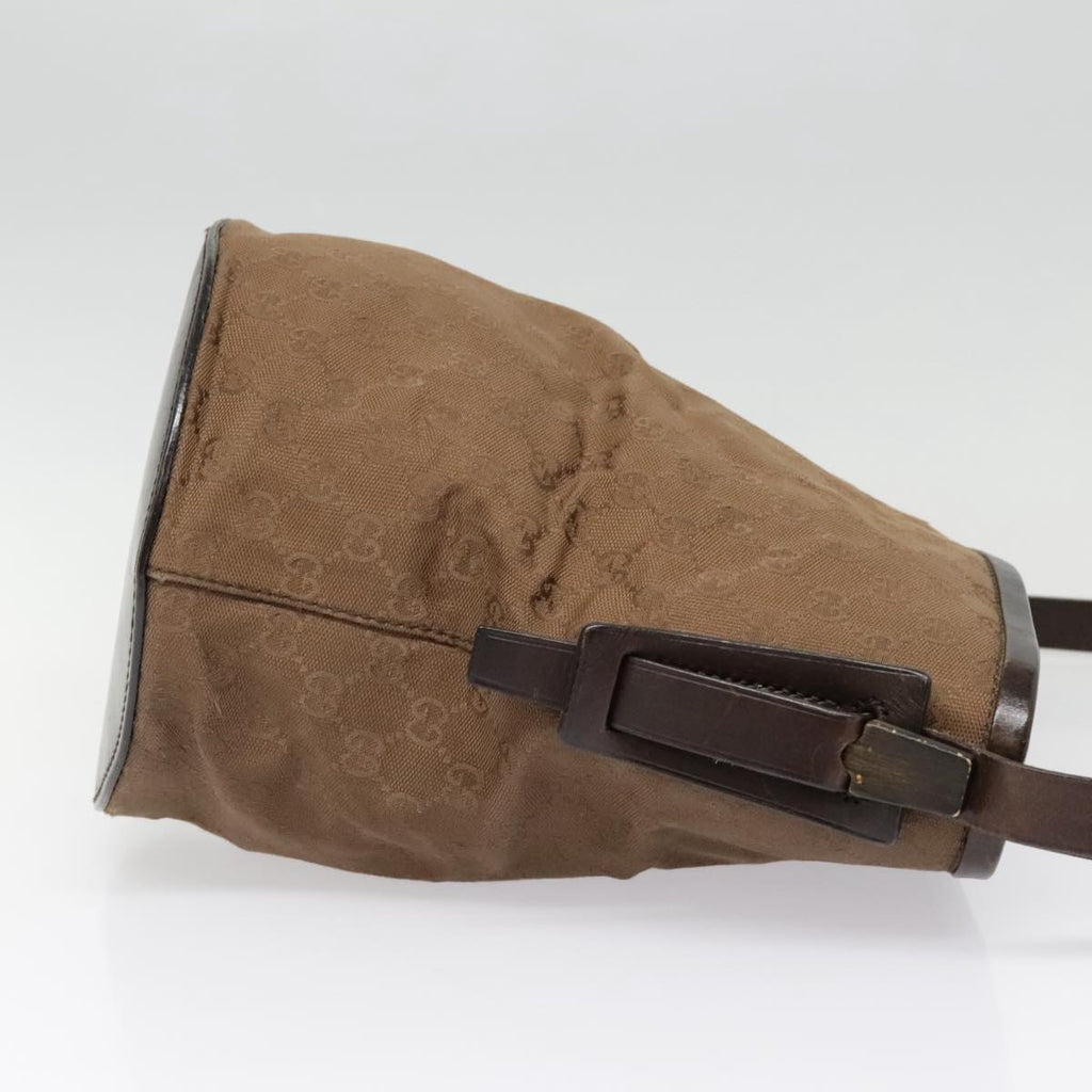 GUCCI GG Canvas Shoulder Bag Brown Silver 106240 89622