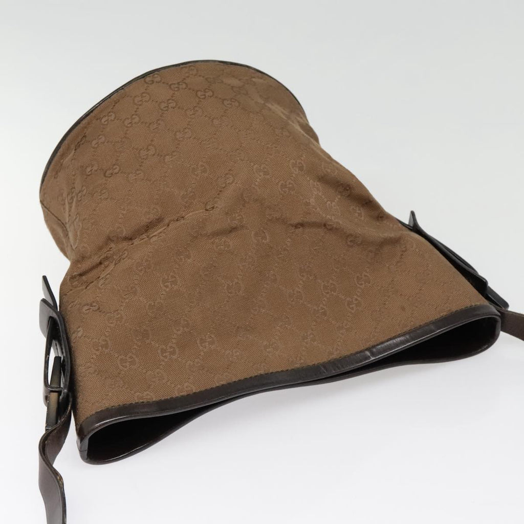 GUCCI GG Canvas Shoulder Bag Brown Silver 106240 89622