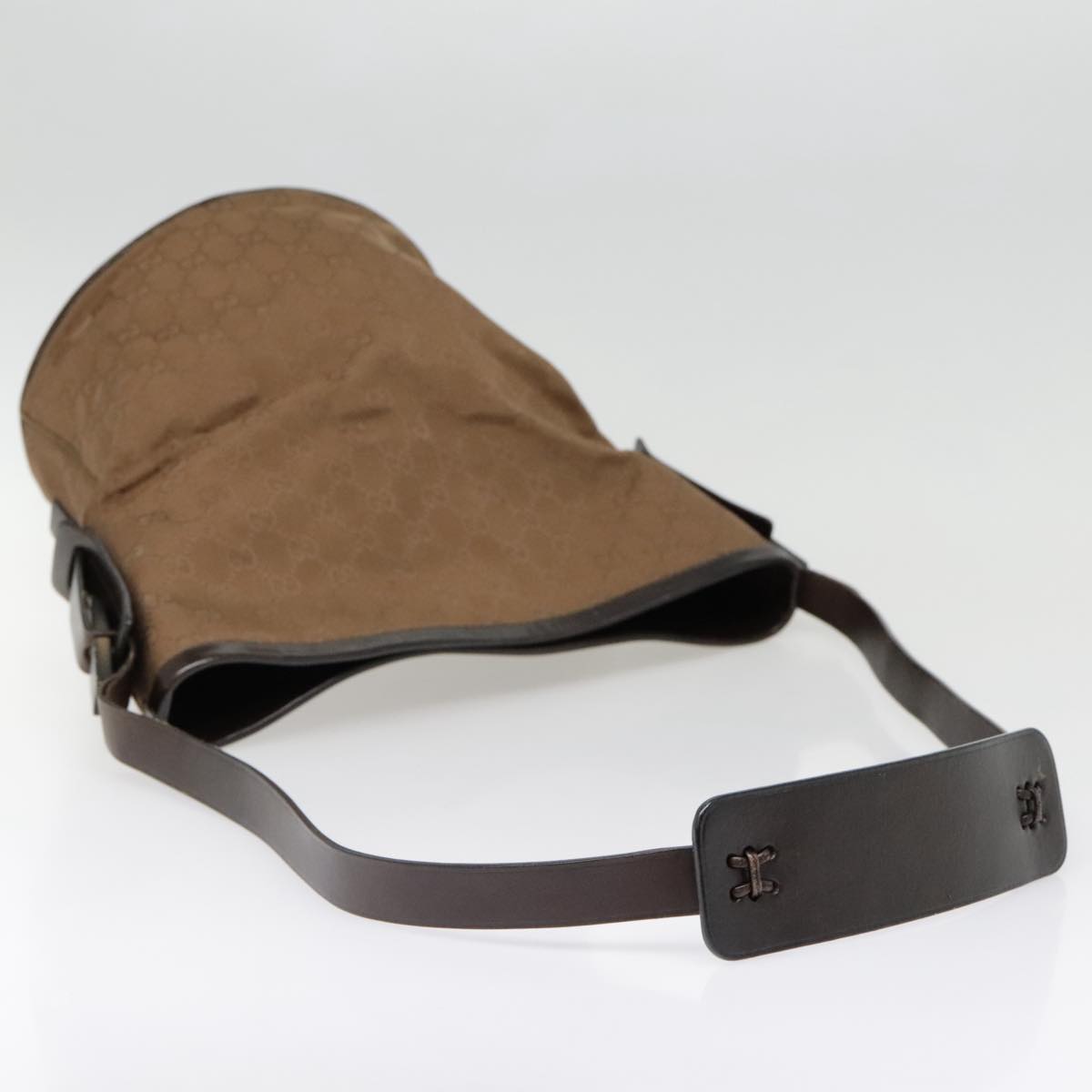 GUCCI GG Canvas Shoulder Bag Brown Silver 106240 89622