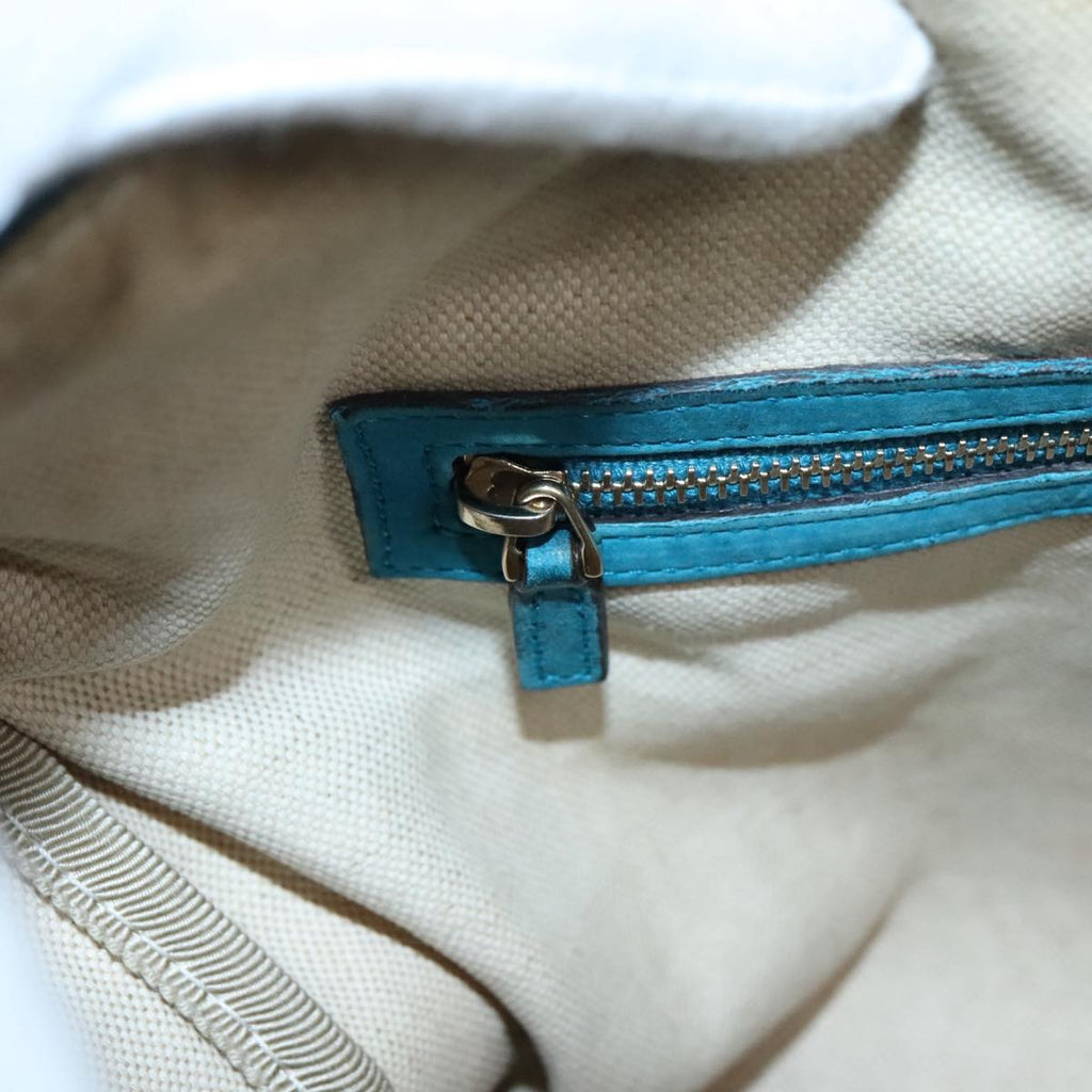 GUCCI GG Canvas Sherry Line Boston Bag 2way Beige Blue 247205 89624