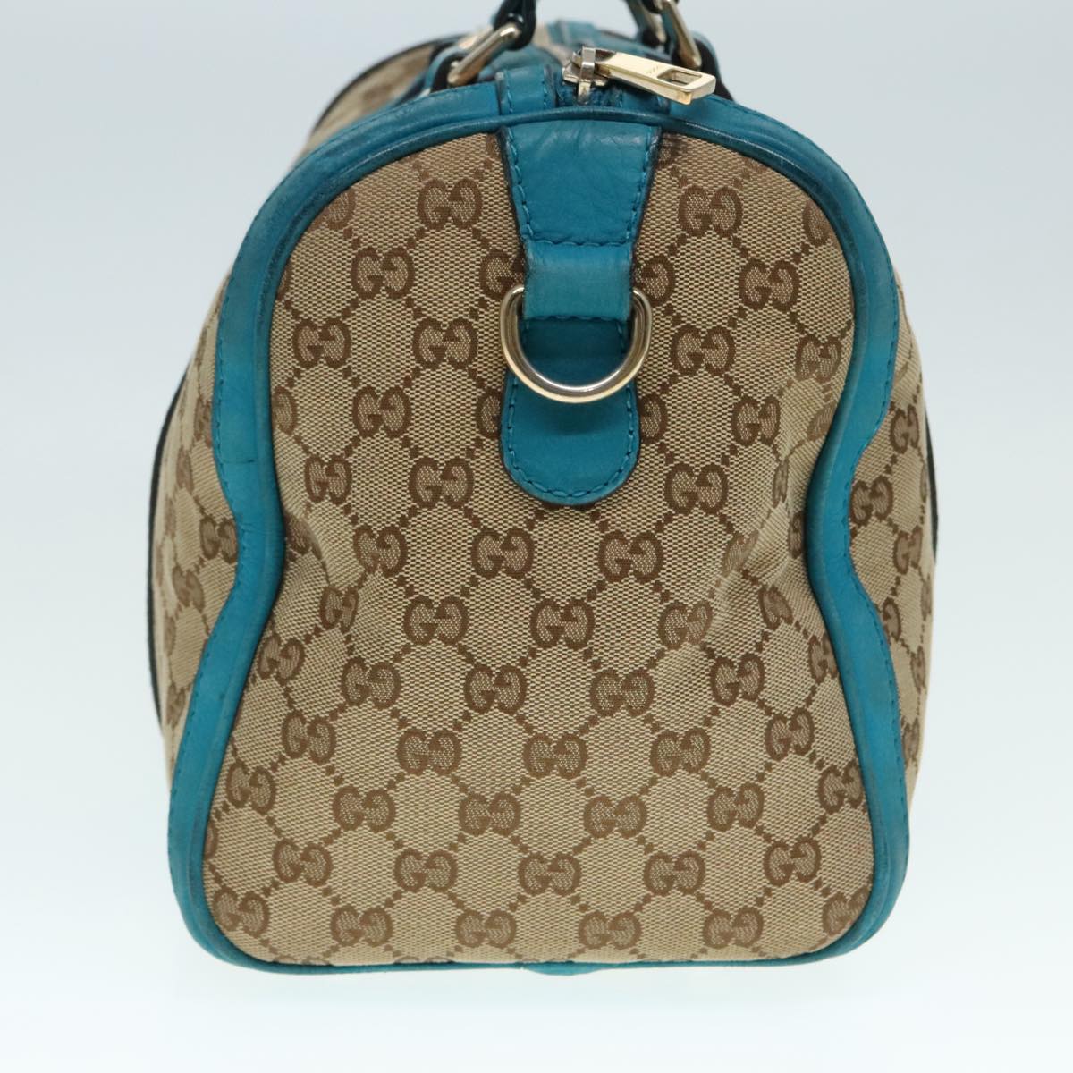 GUCCI GG Canvas Sherry Line Boston Bag 2way Beige Blue 247205 89624