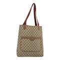 GUCCI GG Supreme Web Sherry Line Tote Bag PVC Leather Beige 89625